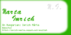 marta imrich business card
